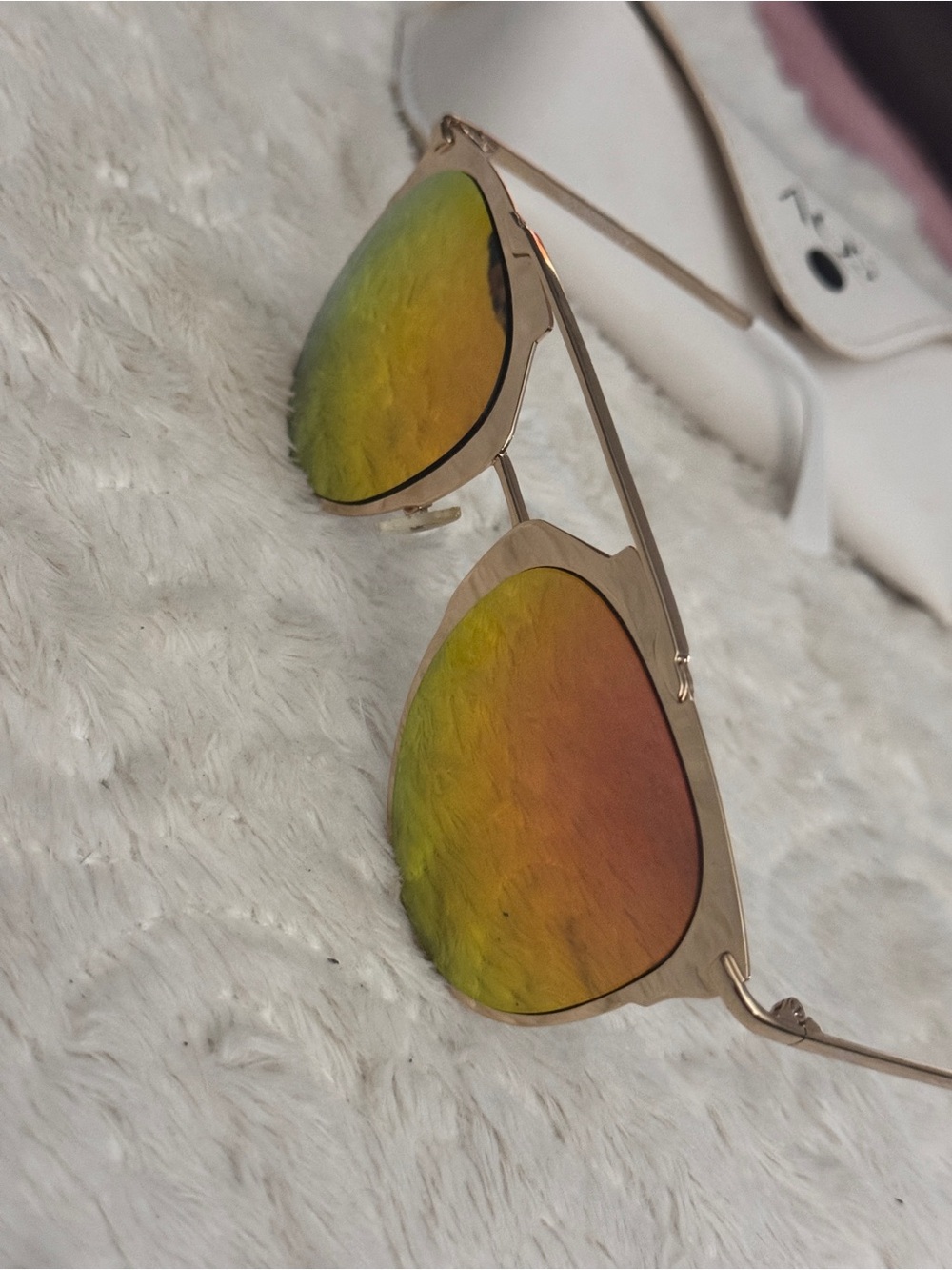 AquaSwiss AQS Polarized Mirrored Sunglasses Sunset Colors Orange Pink Green